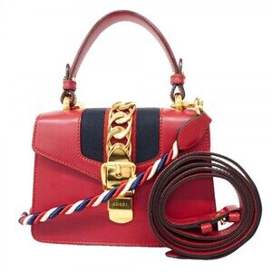 GUCCI Red Leather Sylvie Bag